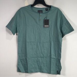 PX Premium Xpression Short Sleeve 1/4 Button Shirt, Men's Size S - Exotic Green